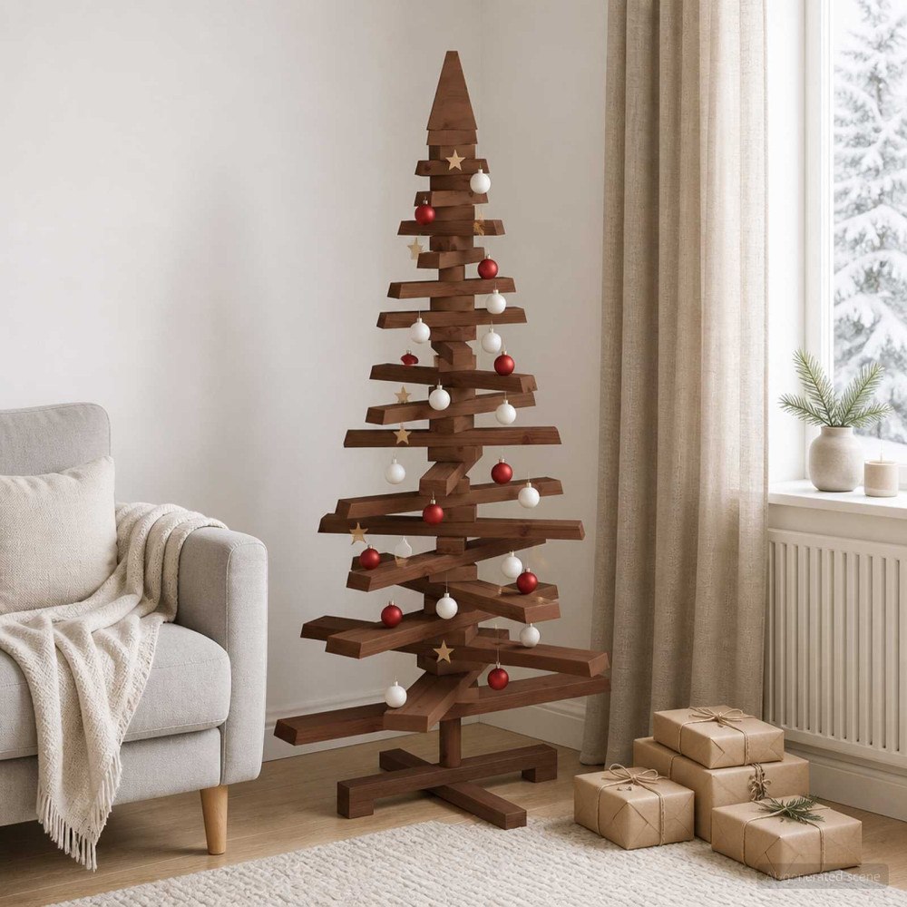 vidaXL Träjulgran KOTKA 120 cm Massiv furu Mörkbrun finish