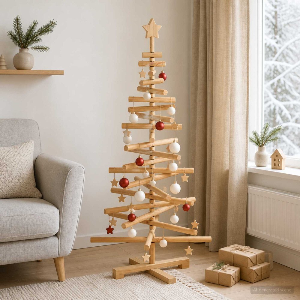 vidaXL Träjulgran KOTKA 120 cm Massiv furu Brun finish