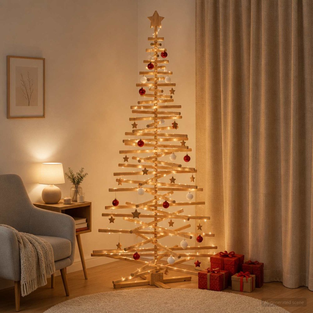 vidaXL Träjulgran KOTKA 210 cm Massiv furu Brun finish