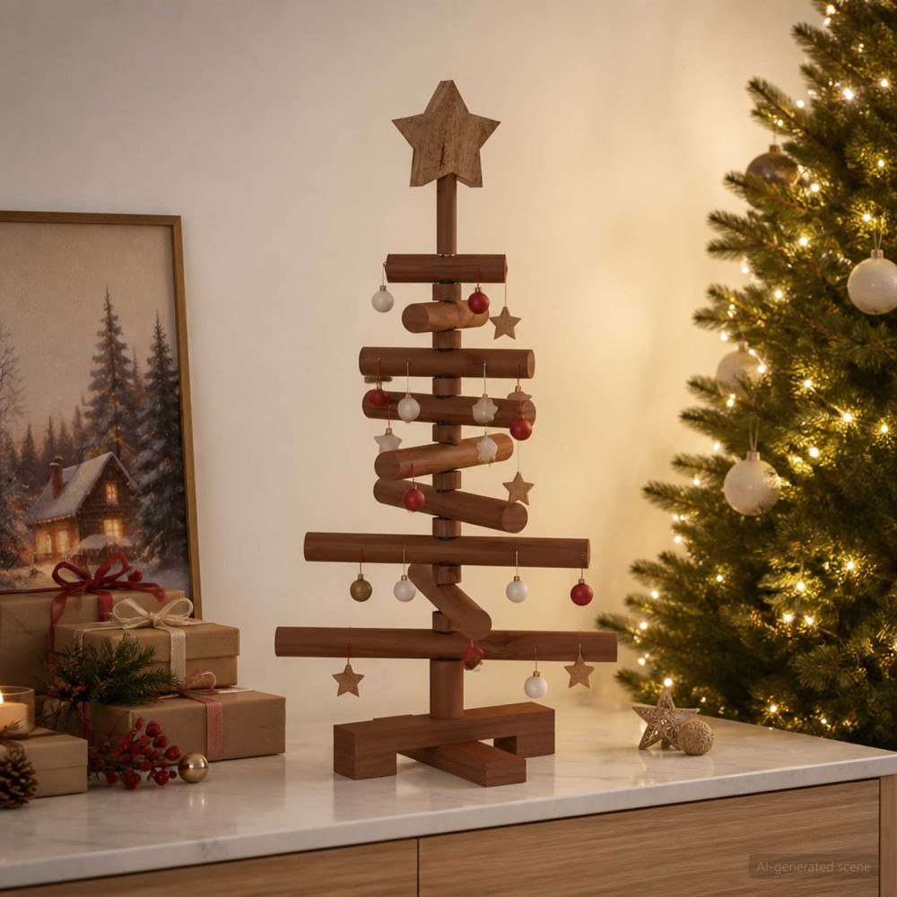 vidaXL Träjulgran KOTKA 60 cm Massiv furu Mörkbrun finish