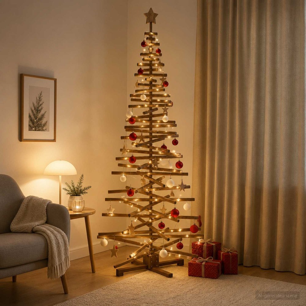 vidaXL Träjulgran KOTKA 210 cm Massiv furu Mörkbrun finish