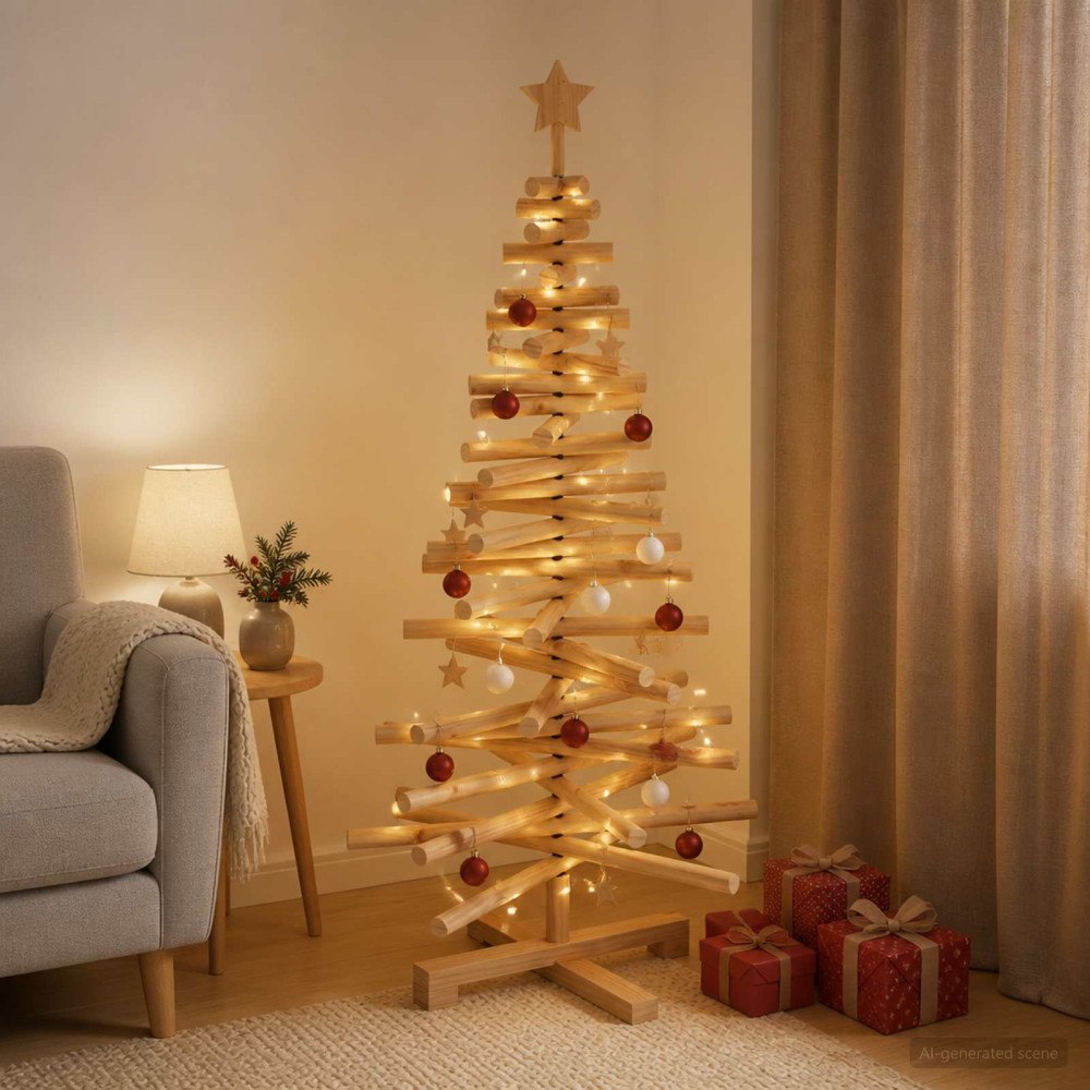 vidaXL Träjulgran KOTKA 120 cm Massiv furu Brun finish