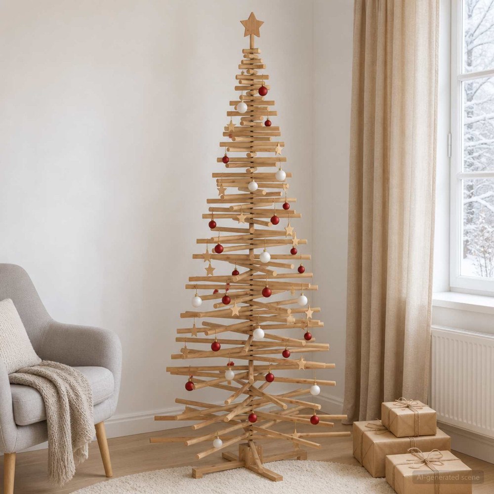 vidaXL Träjulgran KOTKA 240 cm Massiv furu Brun finish