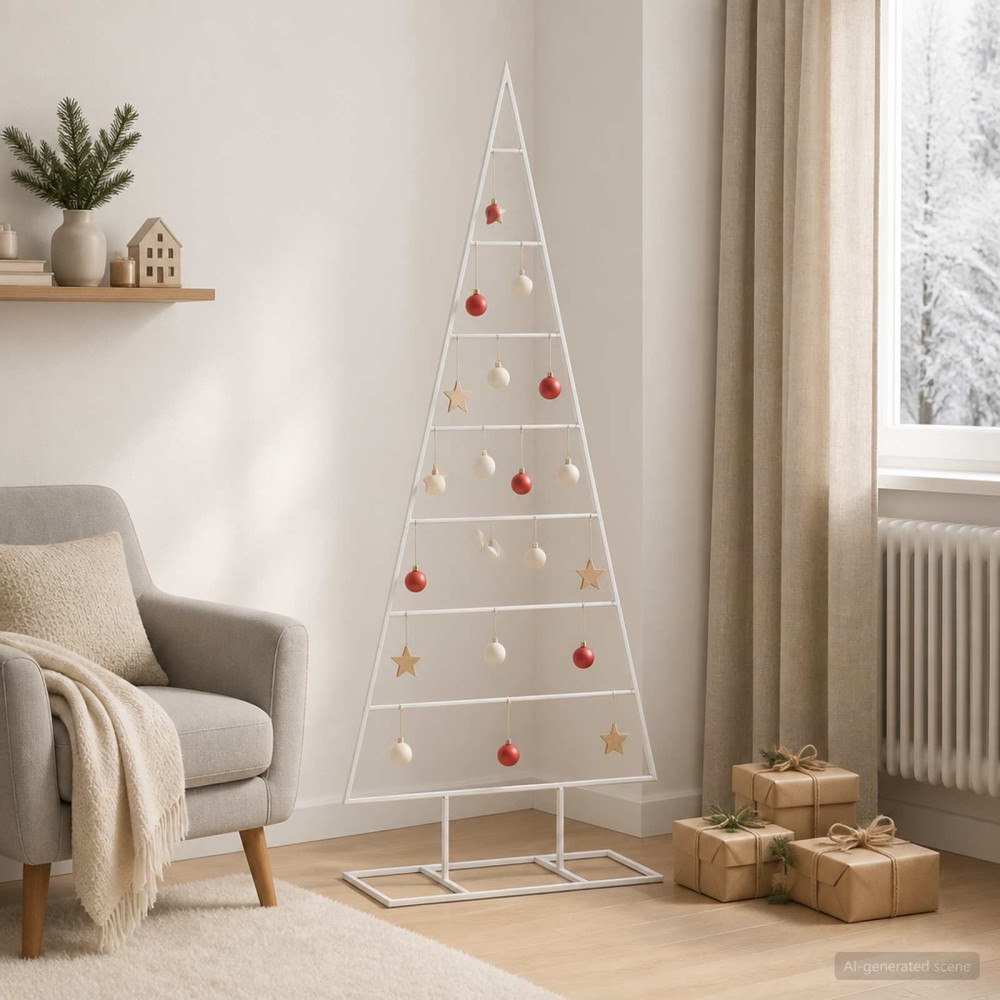 vidaXL Metall julgran KUOPIO 125 cm Stål Vit