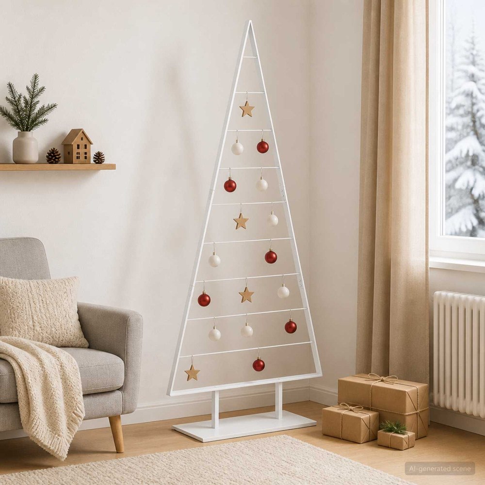 vidaXL Metall julgran KUOPIO 210 cm Stål Vit
