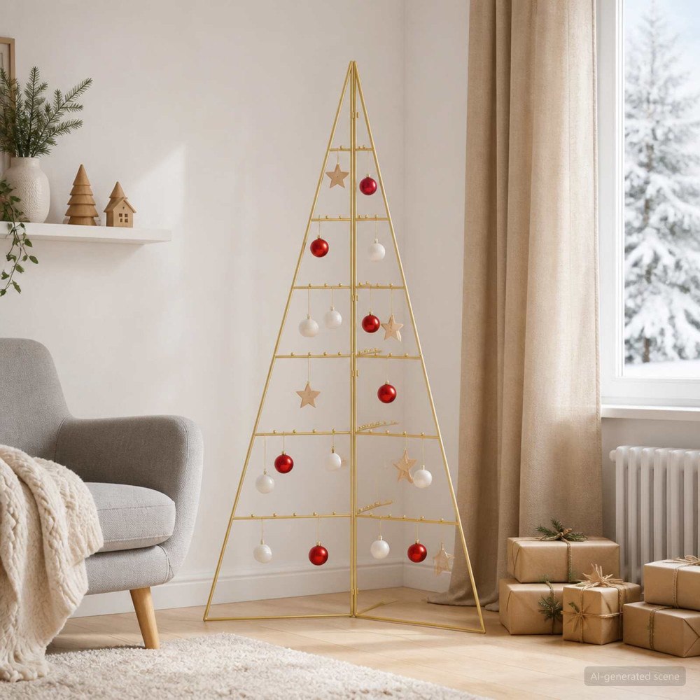 vidaXL Metall julgran KUOPIO 140 cm Stål Guld
