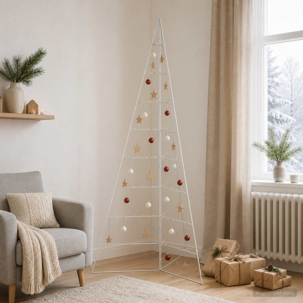 vidaXL Metall julgran KUOPIO 210 cm Stål Vit