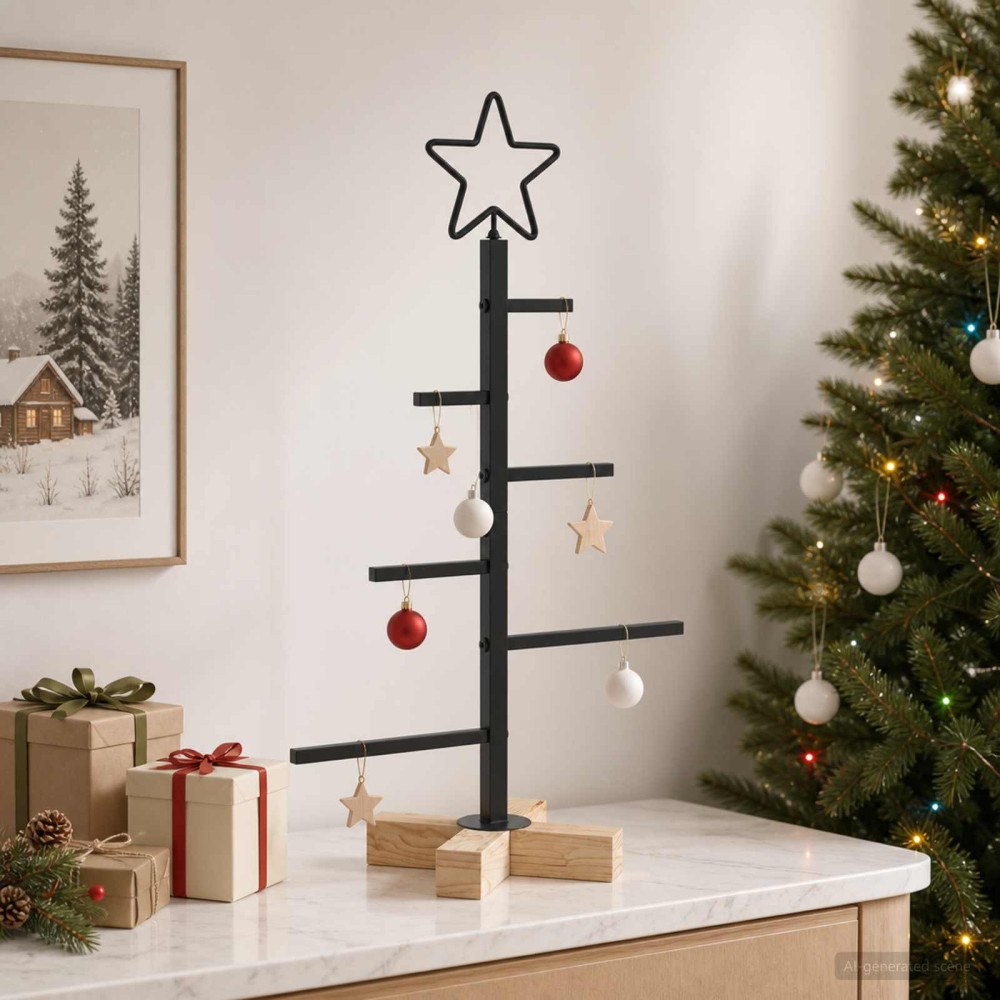 vidaXL Metall julgran KUOPIO 60 cm Stål Svart