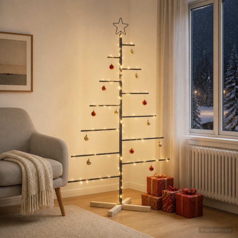 vidaXL Metall julgran KUOPIO 150 cm Stål Svart