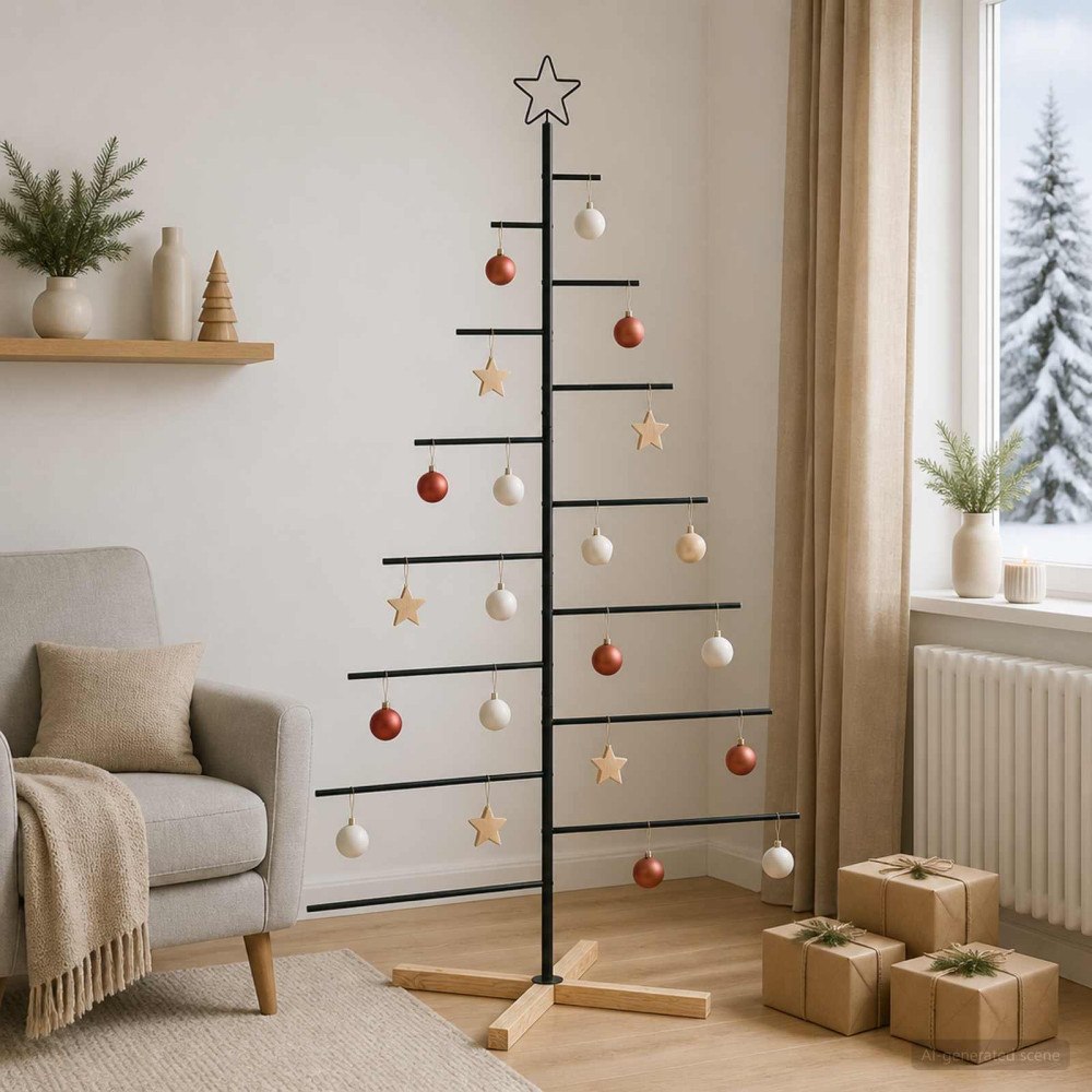 vidaXL Metall julgran KUOPIO 180 cm Stål Svart