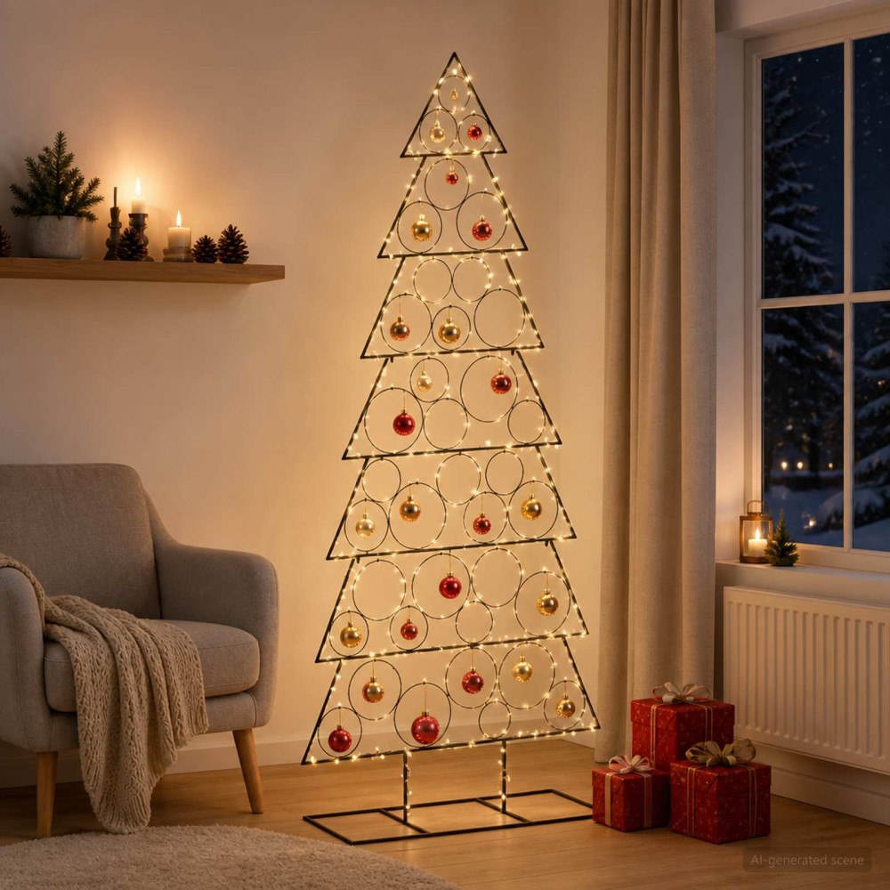 vidaXL Metall julgran KUOPIO 210 cm Stål Svart