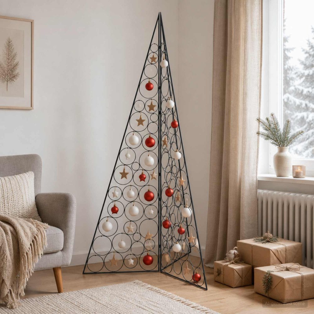 vidaXL Metall julgran KUOPIO 180 cm Stål Svart