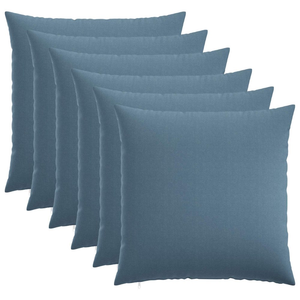vidaXL Kuddöverdrag 6 st HEERLEN Jeansblå 80 x 80 cm Tyg