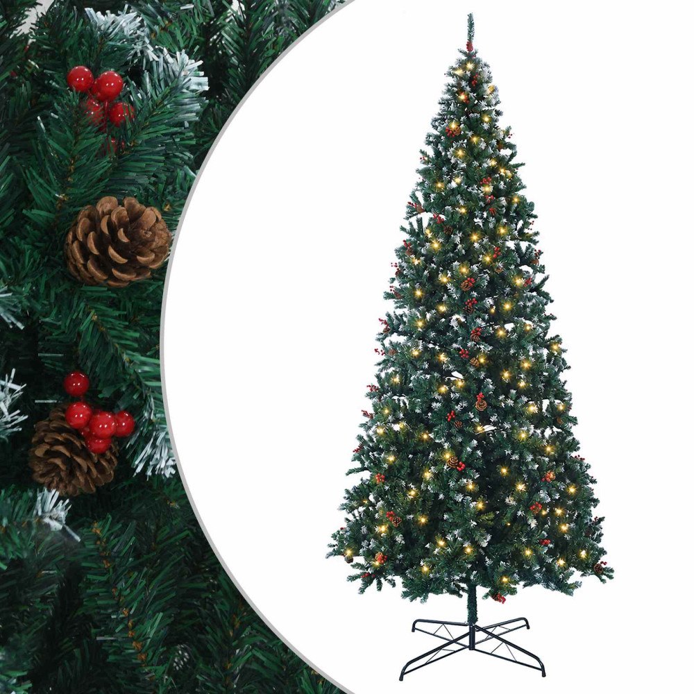 vidaXL Plast Hingad Julgran 500 cm 900 LED-lampor Varmvit