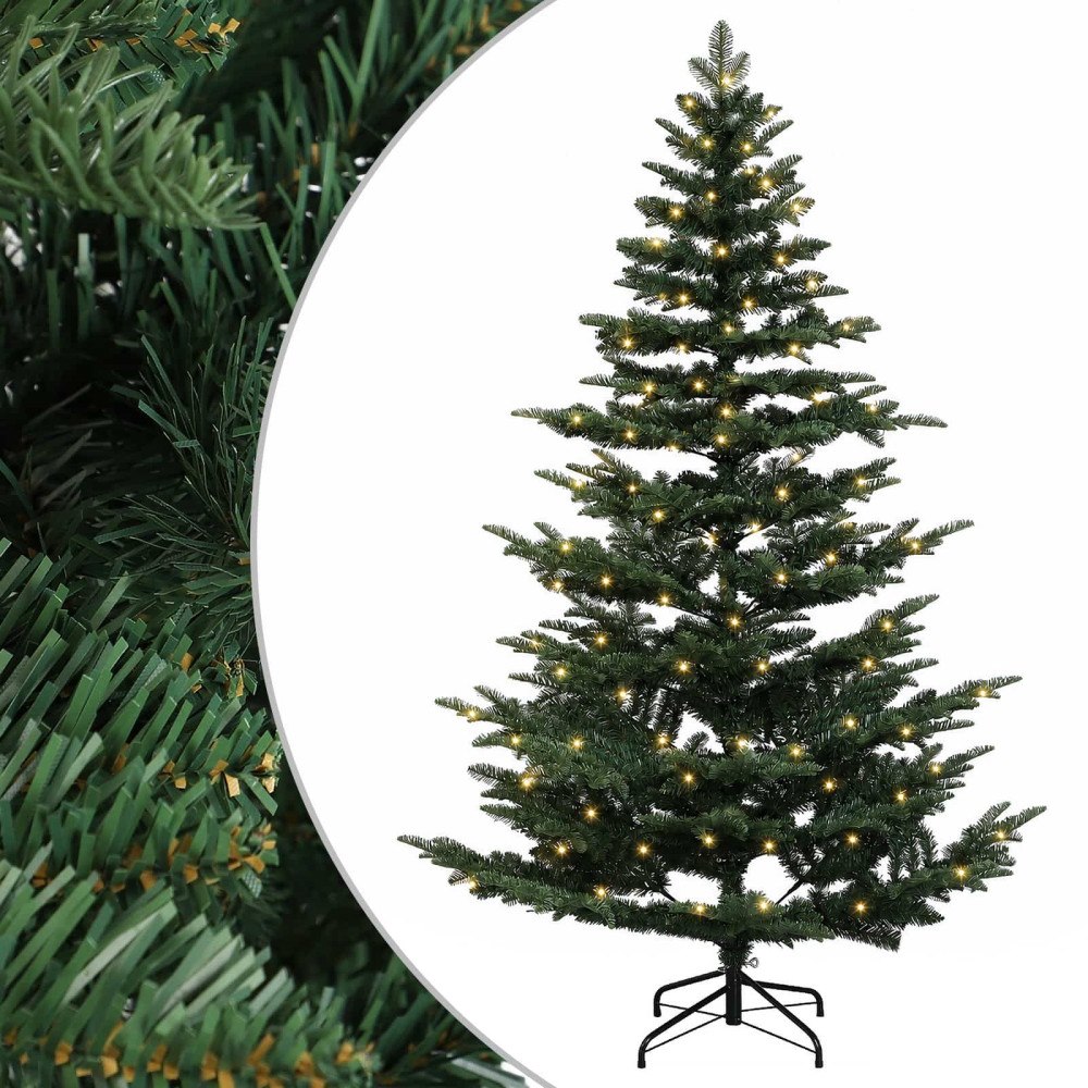 vidaXL Plast Hingad Julgran 150 cm 150 LED-lampor Varmvit PE & PVC