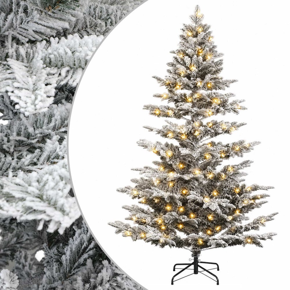 vidaXL Plast Hingad Julgran 150 cm 150 LED-lampor Varmvit PE & PVC