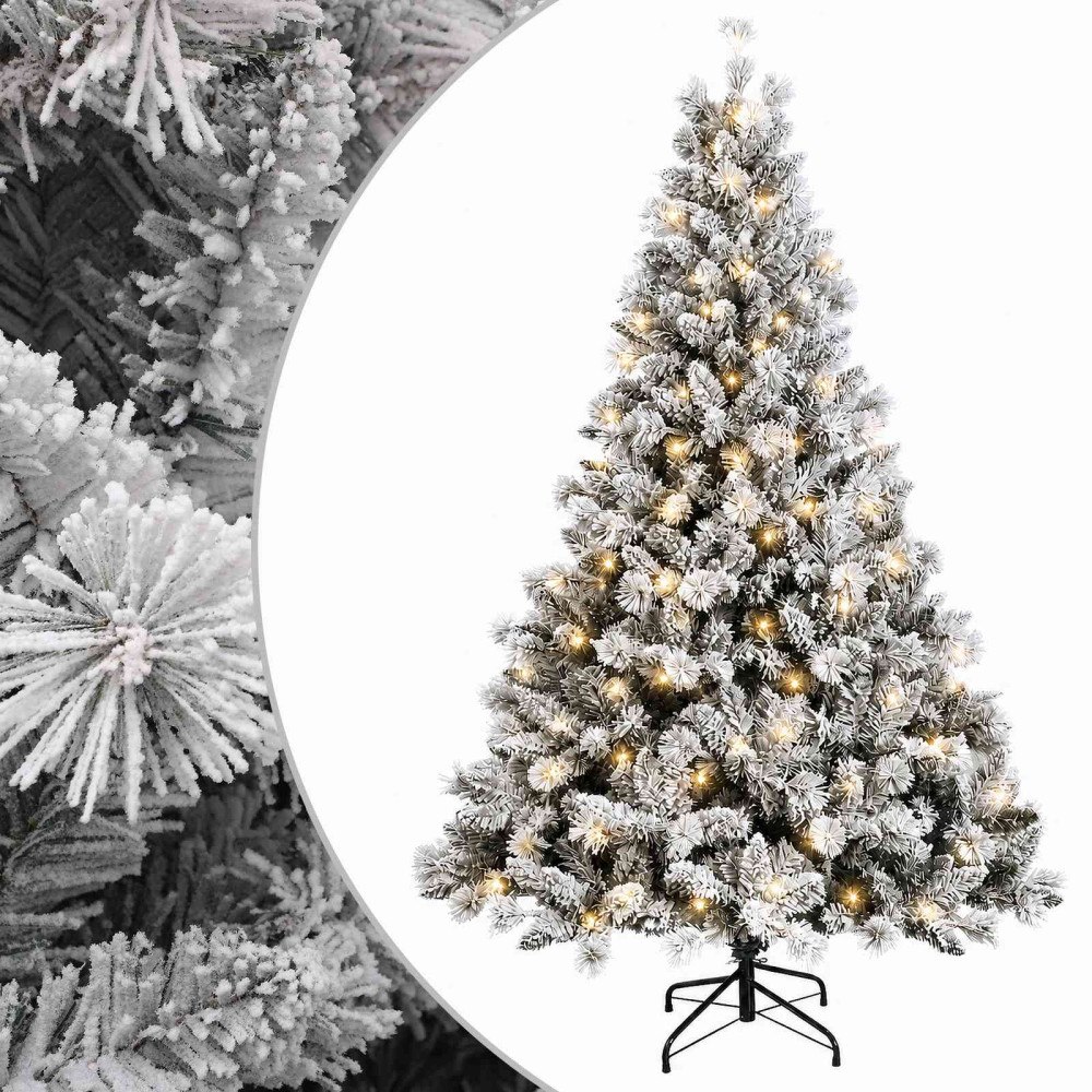 vidaXL Plast Hingad Julgran 150 cm 150 LED-lampor Varmvit