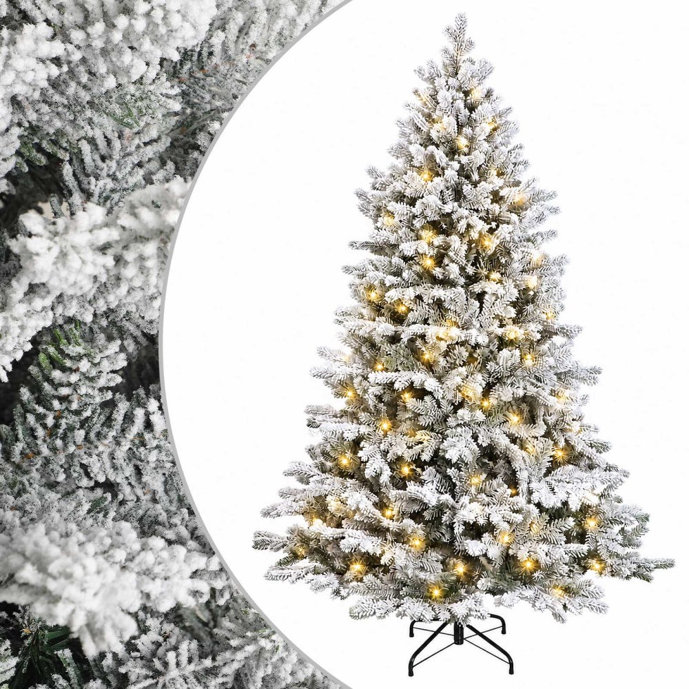 vidaXL Plast Hingad Julgran 120 cm 150 LED-lampor Varmvit