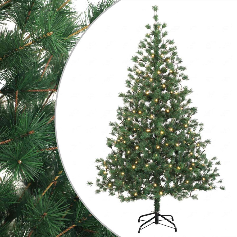 vidaXL Plast Hingad Julgran 180 cm 300 LED-lampor Varmvit