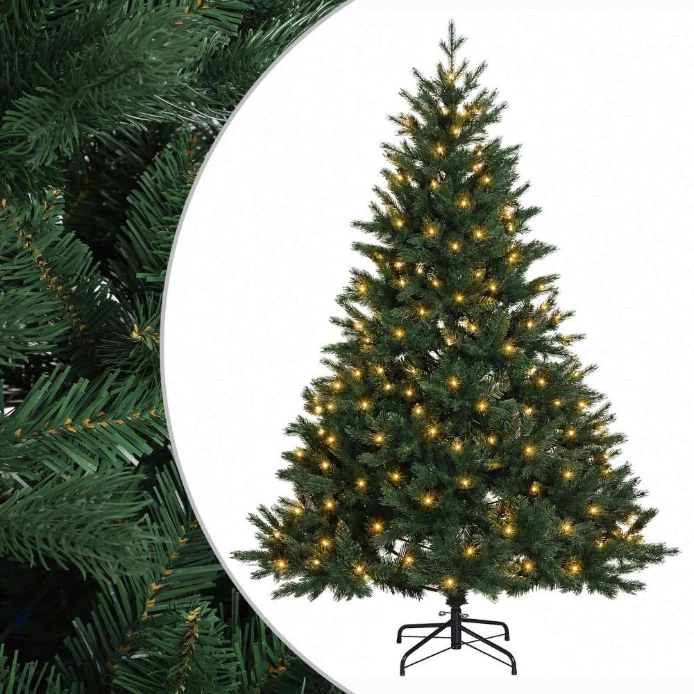 vidaXL Plast Hingad Julgran 180 cm 300 LED-lampor Varmvit