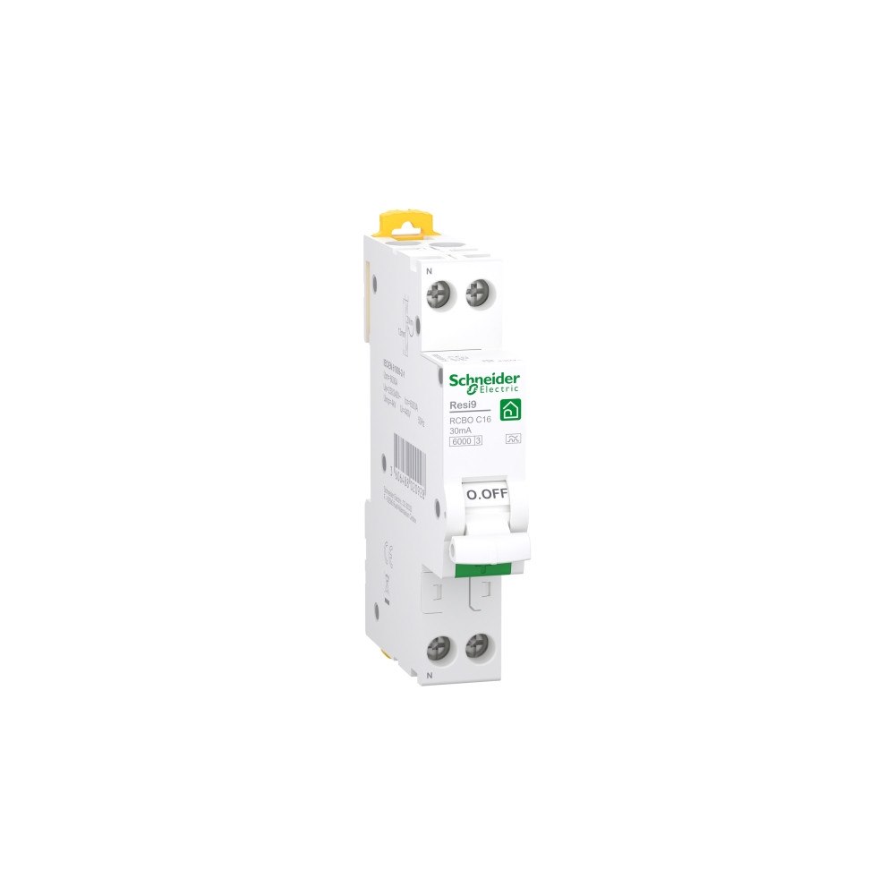 SCHNEIDER ELECTRIC Kombibrytare HPFI RCBO Resi9 1P+N 16 A, C-karaktäristik, 600...
