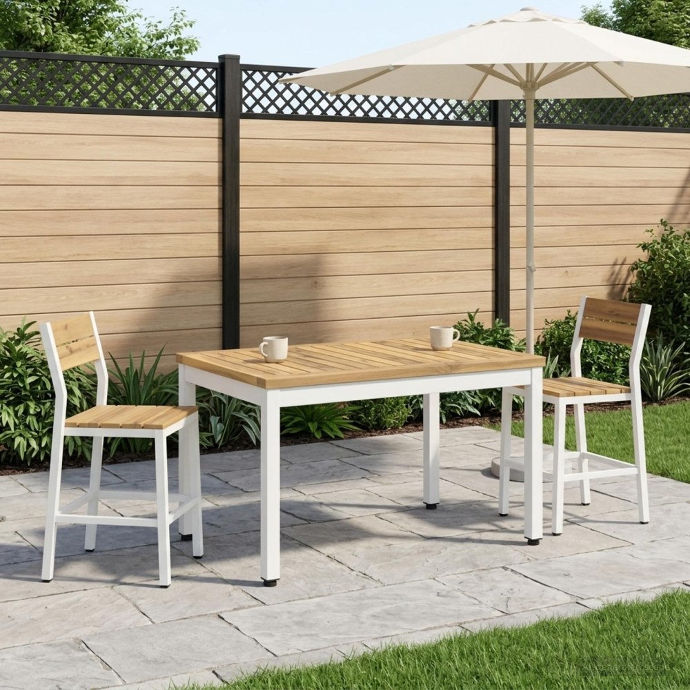 vidaXL Kaffeebord Vit 49 x 68,5 x 36 cm Massivt Akaciaträ