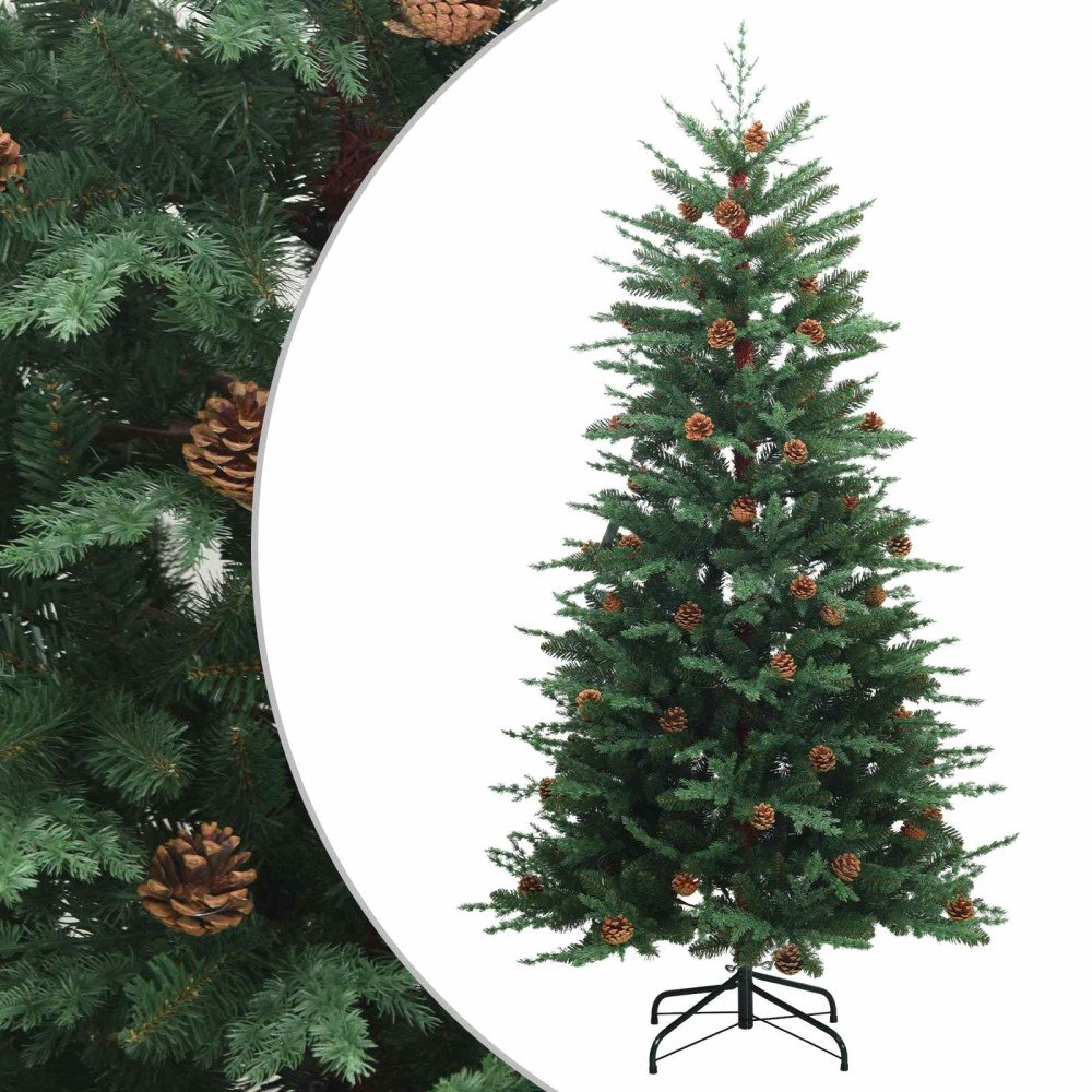 vidaXL Plast Hingad Julgran 180 cm PE & PVC Grön