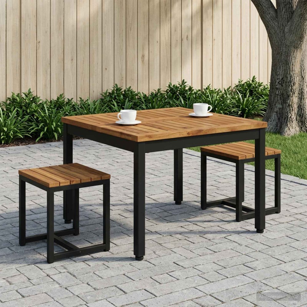 vidaXL Kaffeebord Naturlig och svart 60 x 60,5 x 36 cm