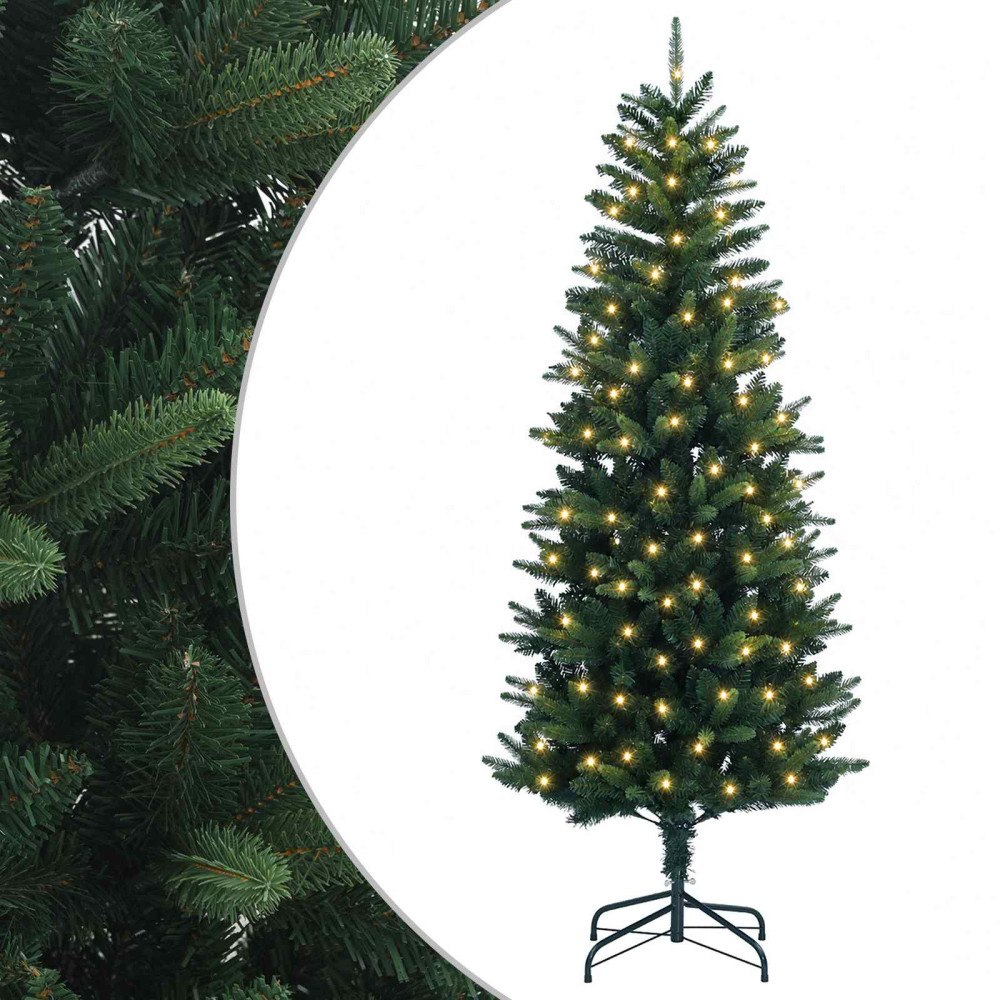 vidaXL Plast Hingad Julgran 120 cm 150 LED-lampor Varmvit PE och PVC