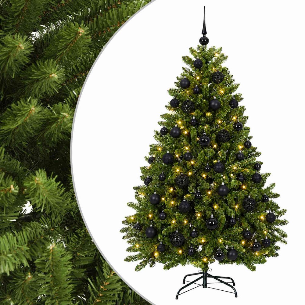 vidaXL Konstgjord julgran ljusgrön med julgranskula 120 cm