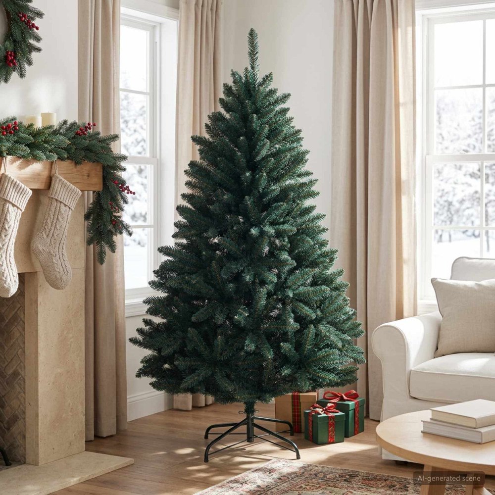 vidaXL Plast Hingad Julgran 150 cm PVC Mörkgrön