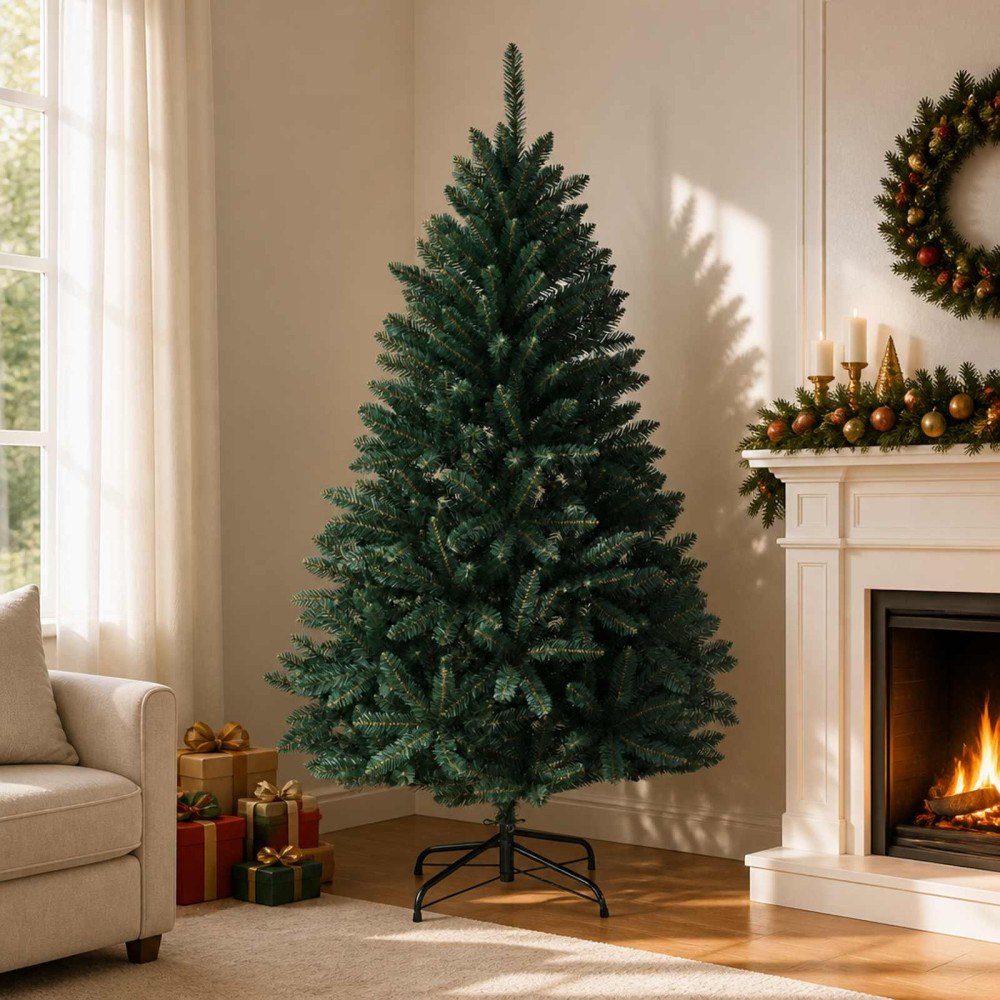 vidaXL Plast Hingad Julgran 180 cm PVC Mörkgrön