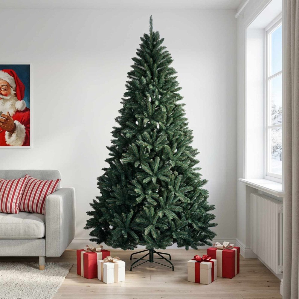 vidaXL Plast Hingad Julgran 240 cm PVC Mörkgrön
