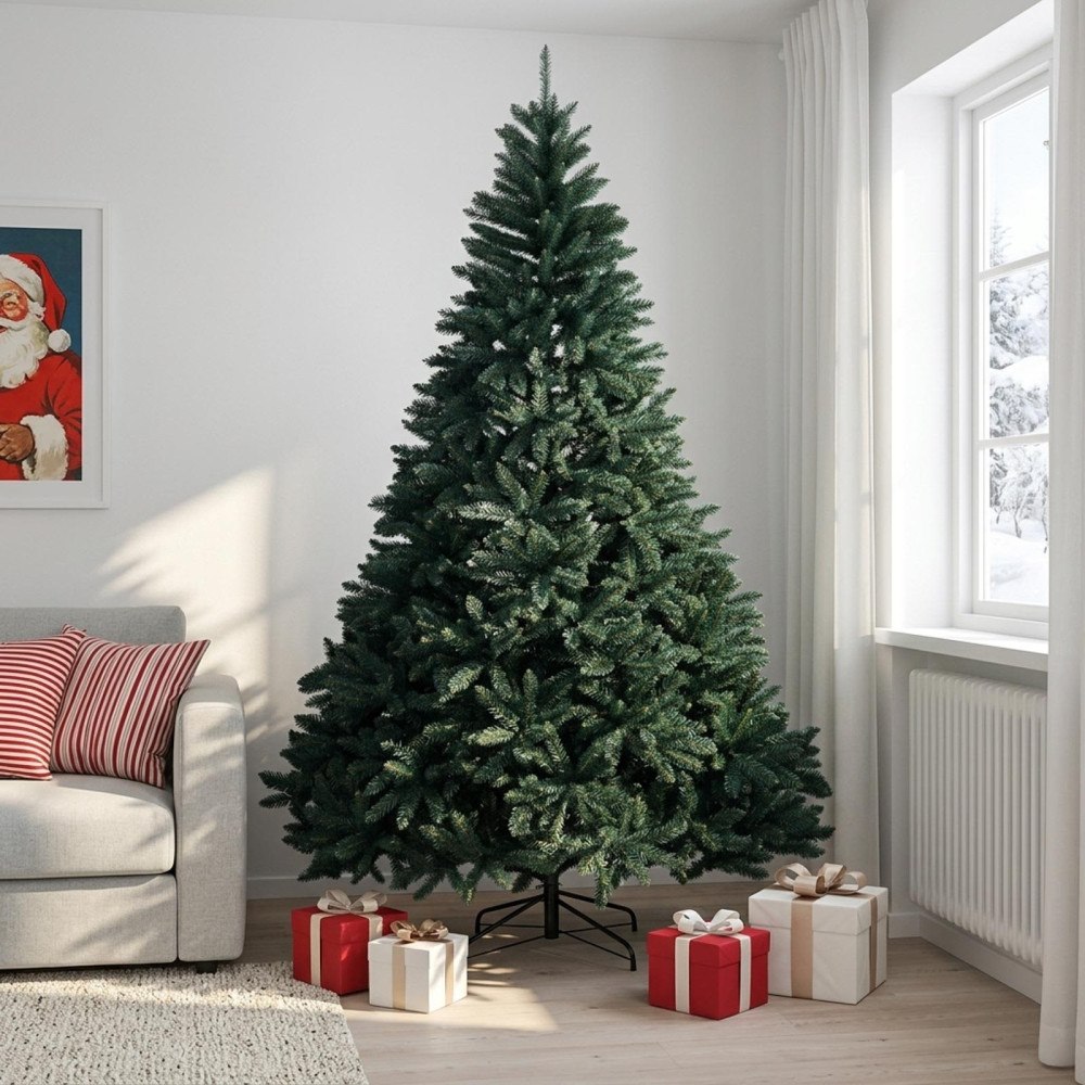 vidaXL Plast Hingad Julgran 240 cm PVC Mörkgrön
