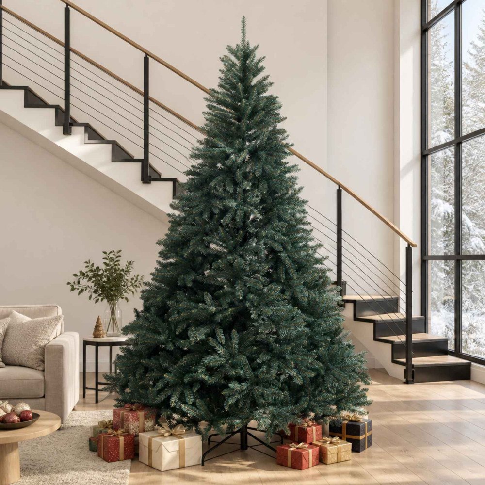 vidaXL Plast Hingad Julgran 270 cm PVC Mörkgrön