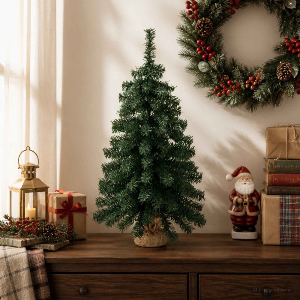 vidaXL Mini julgran 60 cm PVC Grön