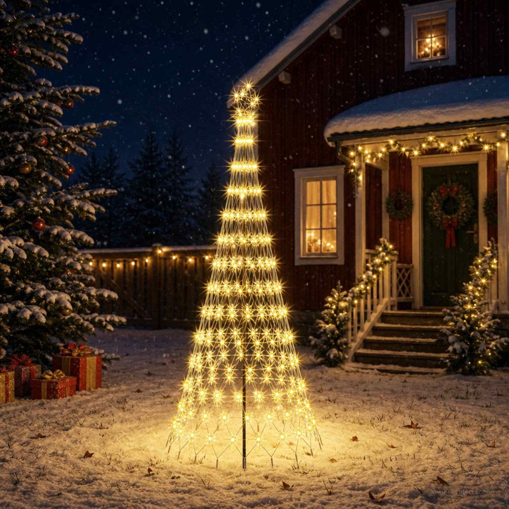 vidaXL LED Julgran EKENAS 250 cm 290 LED-lampor Varmvit Järn Svart