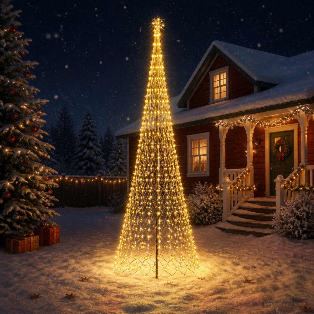 vidaXL LED Julgran EKENAS 400 cm 450 LED-lampor Varmvit Järn Svart