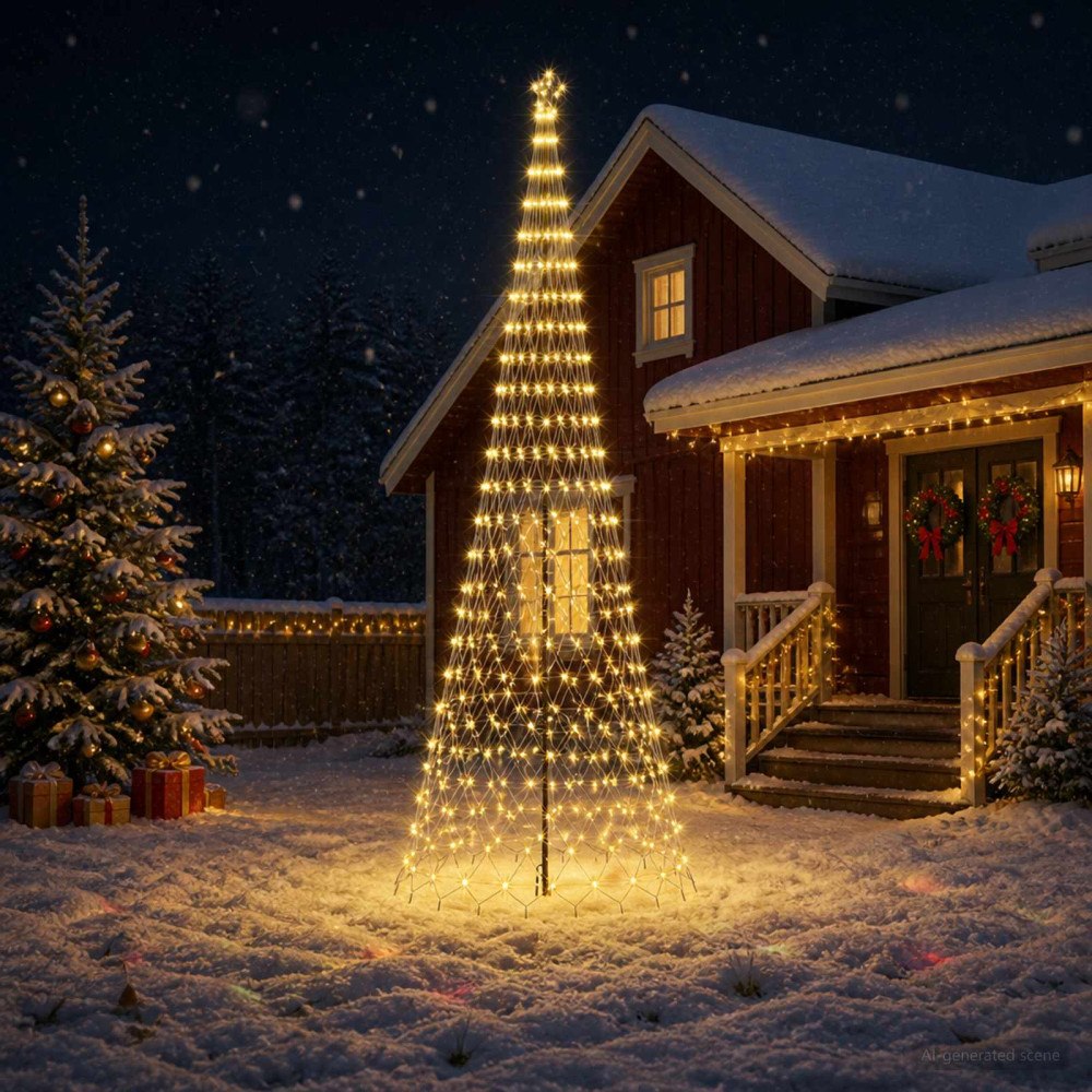 vidaXL LED Julgran EKENAS 500 cm 550 LED-lampor Varmvit Järn Svart