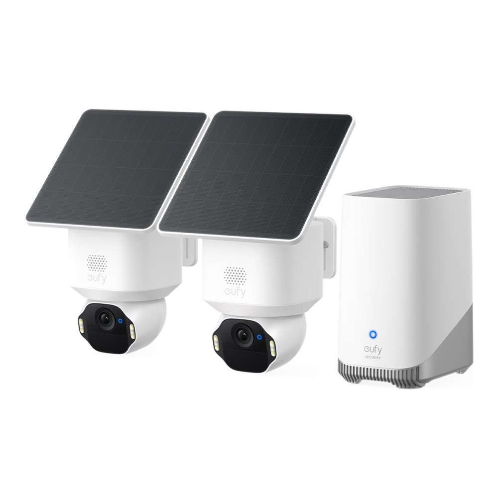 ANKER Eufy SoloCam E42 - nätverksövervakningskamera - torn - med HomeBase S380 and Solar Panel
