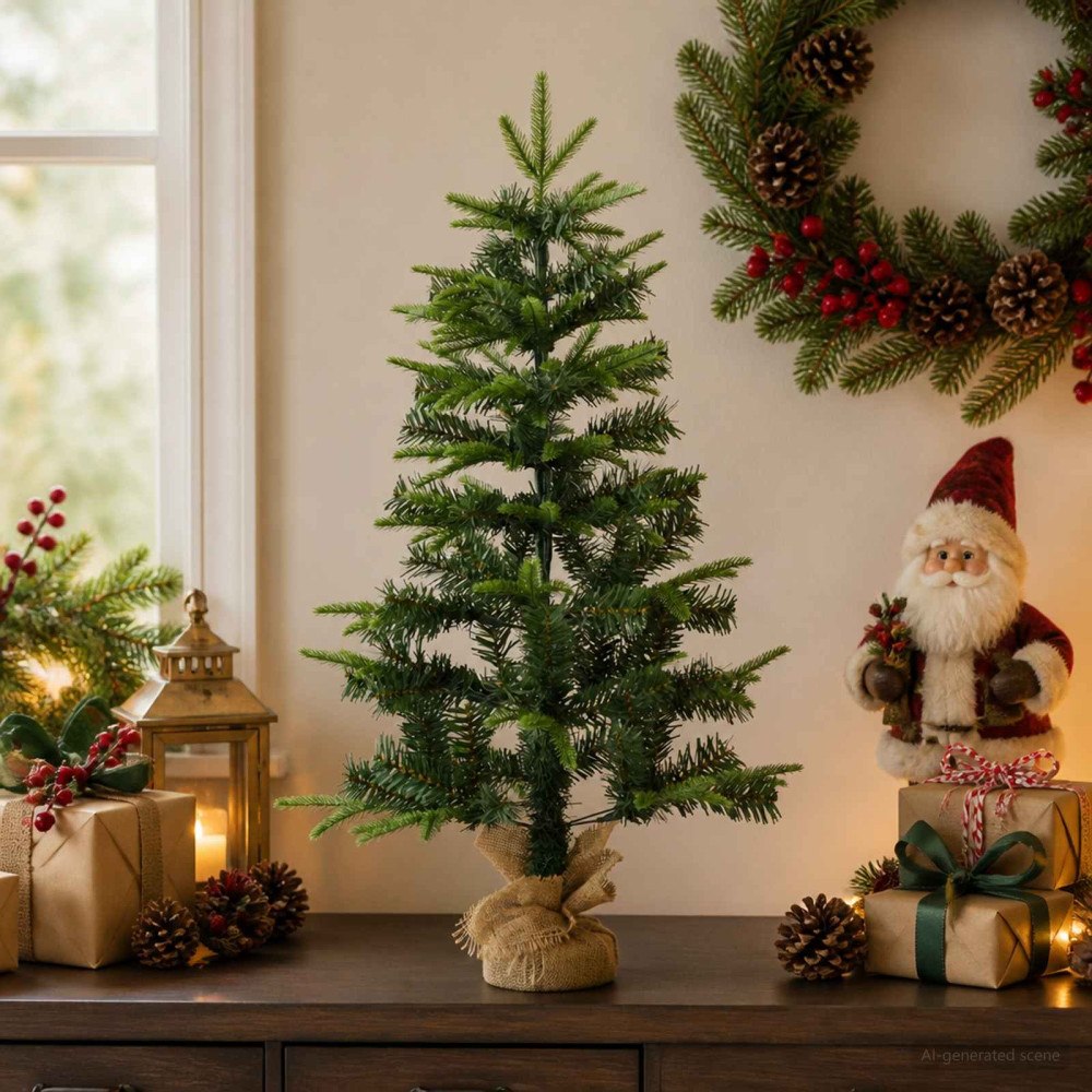 vidaXL Mini julgran 60 cm PVC och PE Grön