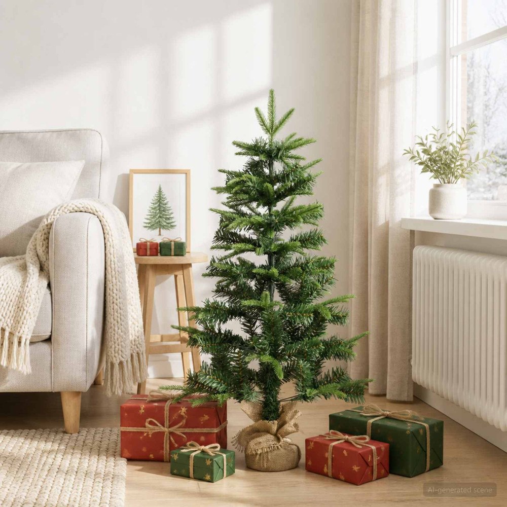 vidaXL Mini julgran 90 cm PVC och PE Grön