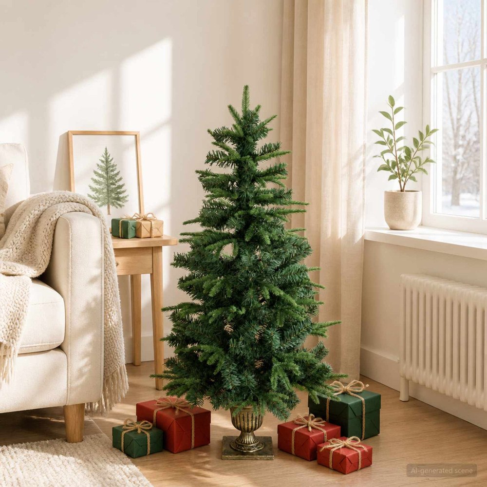 vidaXL Mini julgran 120 cm PVC och PE Grön