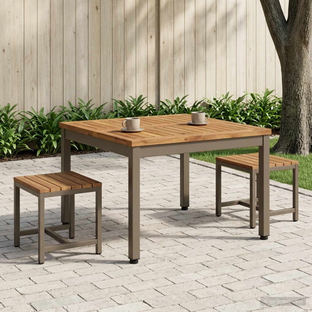 vidaXL Kaffeebord Naturlig och Kaffe 60 x 60,5 x 36 cm