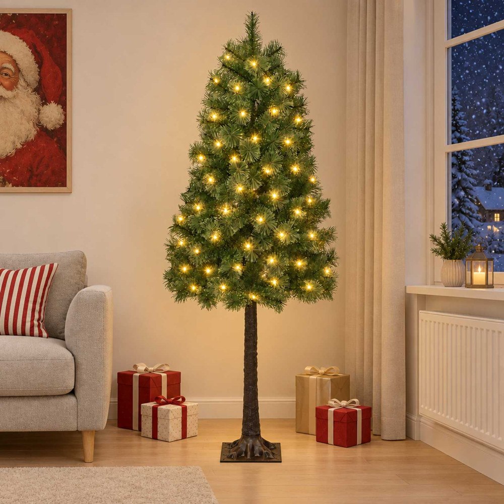 vidaXL Plast Hingad Julgran 120 cm 150 LED-lampor Varmvit