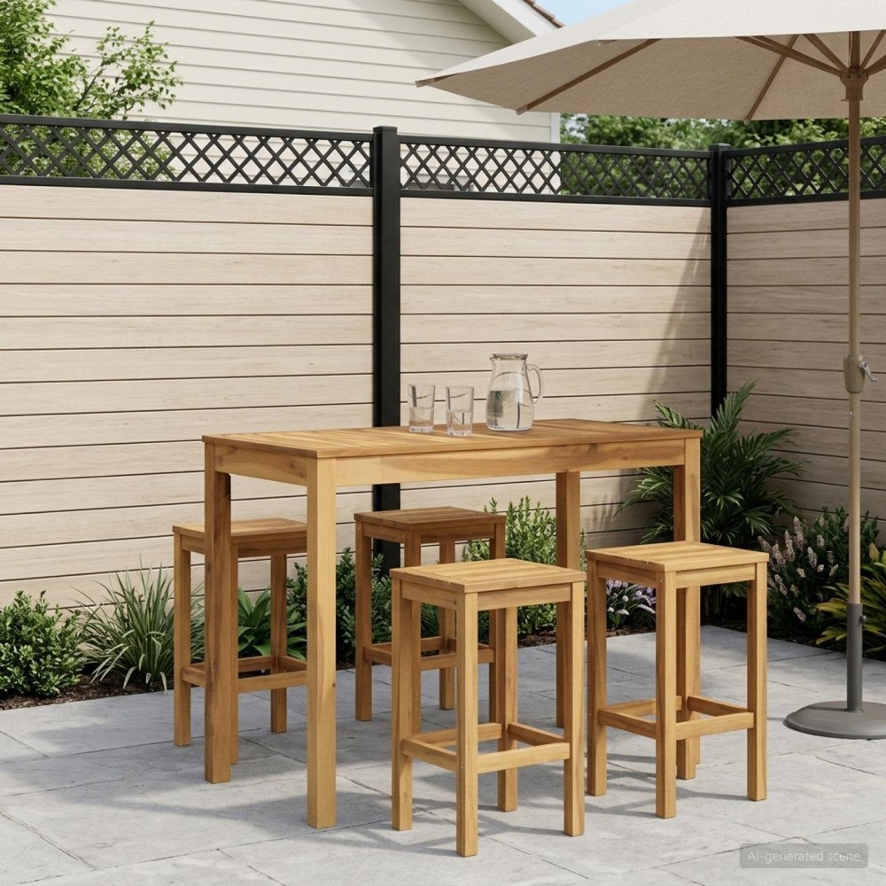 vidaXL Trädgård Bar Bord Vit tvätt 108,5 x 55 x 105 cm