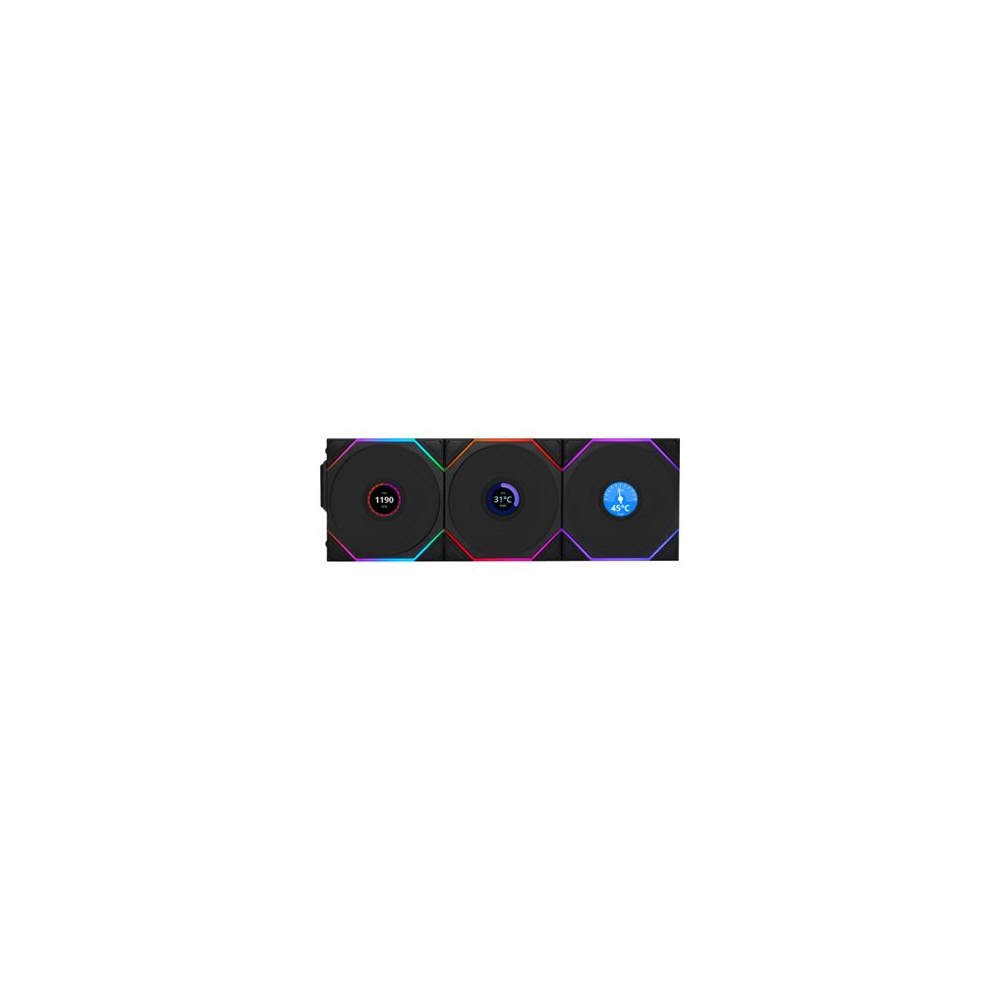 Lian Li Industrial Company Lian Li 12RTLLCD1W3B UNI FAN TL LCD fläkt 120 mm Reverse Bla...