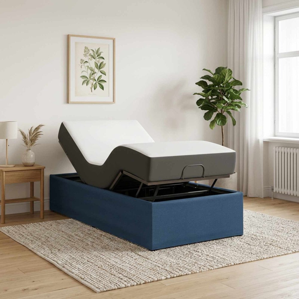 vidaXL Elektrisk Justerbar Säng Ram Blå 200 x 100 x 33,5 cm Stål
