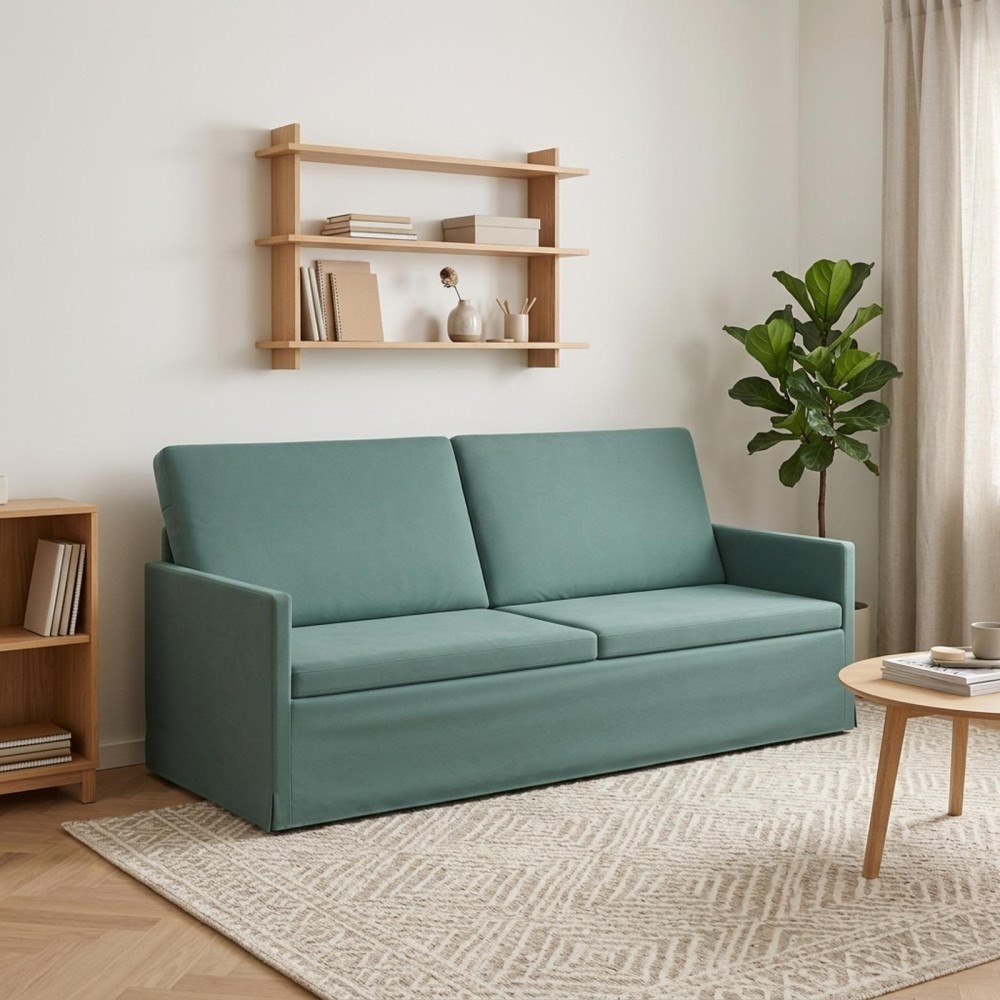 vidaXL 3-sitssoffa Havgrön 190 x 81 x 82 cm Sammet (V)