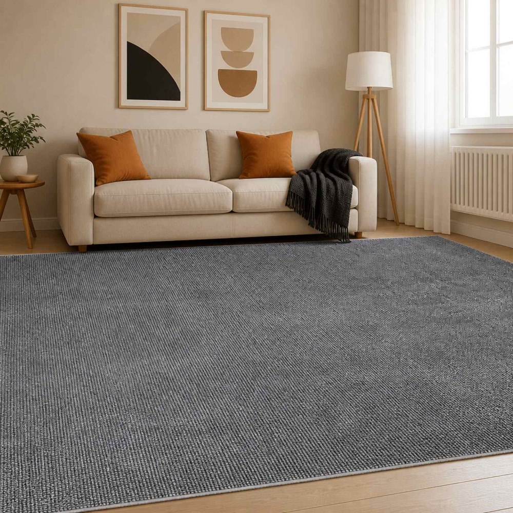 vidaXL Matta Antracit 300 x 400 cm 100% Polyester 3 mm Tvättbar